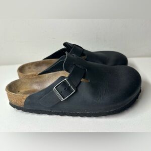 Birkenstock Boston Leather Clogs Black EU 38 |  US 7-7.5 Narrow